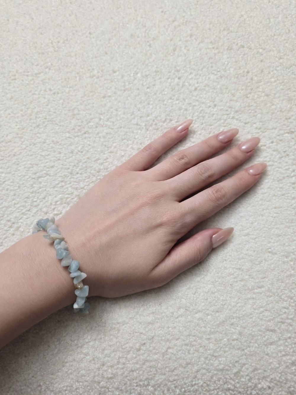 Delicate Light Blue Chip Stone Bracelet Aquamarine Stone